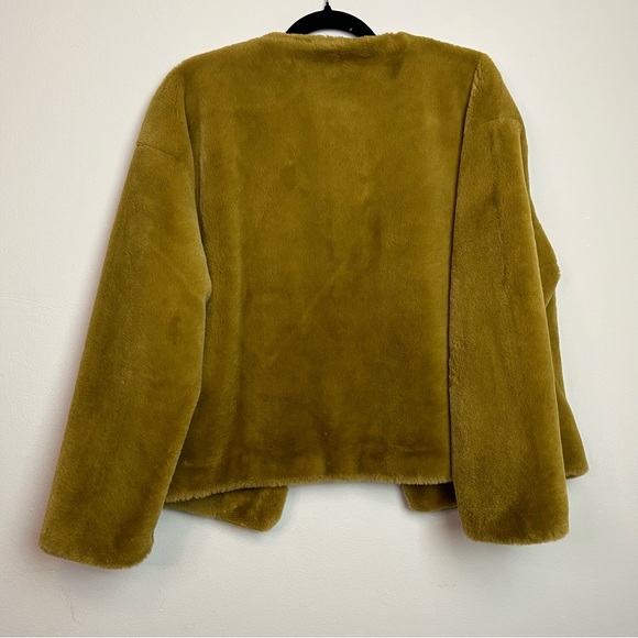Zara TRF Collection Mustard Yellow Teddy Button Up Jacket Size M women - Picture 7 of 11